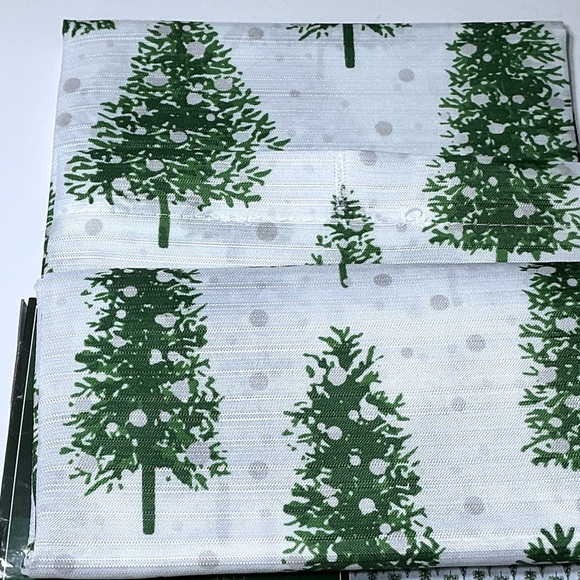 Christmas Tree Dot Shower Curtain Fabric Holiday Decor Green White 70 x 72 In - Picture 7 of 16